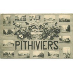 carte postale ancienne 45 PITHIVIERS. Multivues 1910