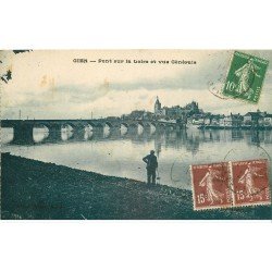 carte postale ancienne 45 GIEN. Pont sur la Loire 1923