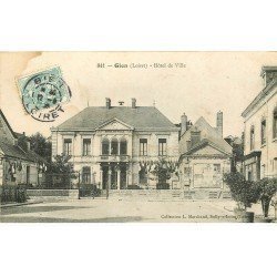 carte postale ancienne 45 GIEN. Hôtel de Ville et Pharmacie vers 1906