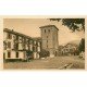 carte postale ancienne 64 ASCAIN. Eglise et Hôtel de la Rhune 1933 superbe voiture