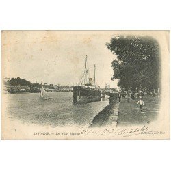 carte postale ancienne 64 BAYONNE. Les Allées Marines 1903