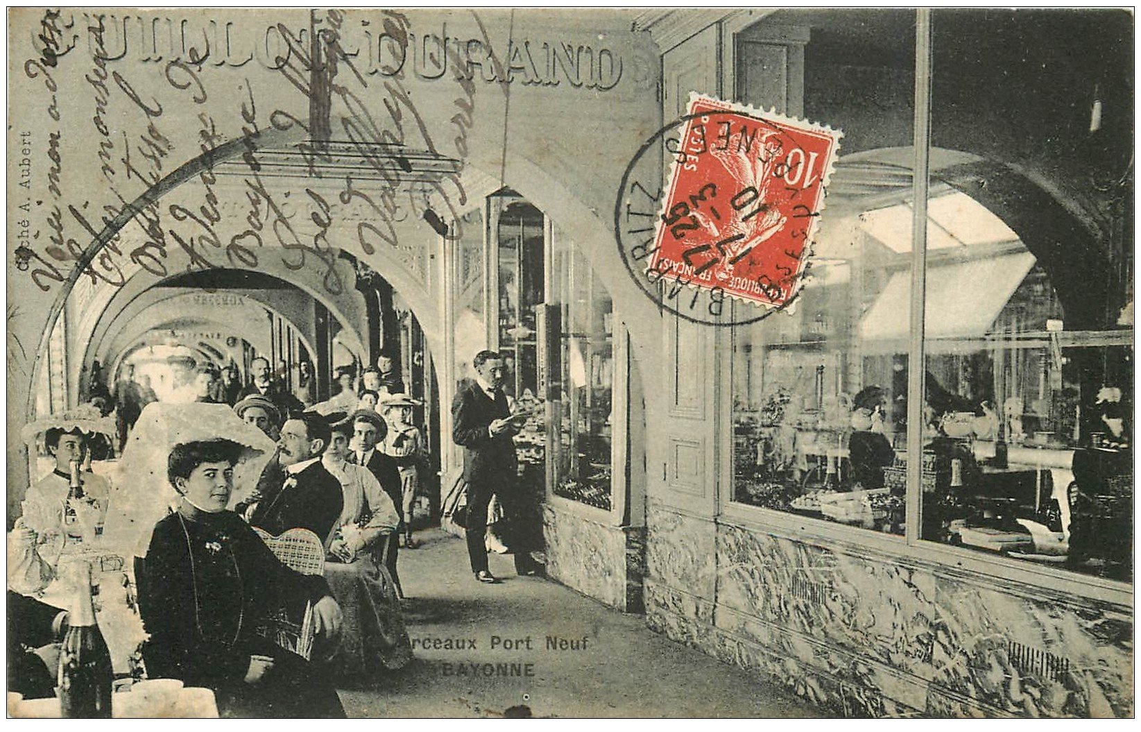 carte postale ancienne 64 BAYONNE. Maison Guillot-Durand Arceaux Port Neuf 1910
