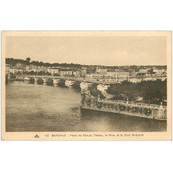 carte postale ancienne 64 BAYONNE. Place du Réduit et Pont Saint-Esprit