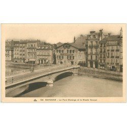 carte postale ancienne 64 BAYONNE. Pont Marengo et Musée Basque