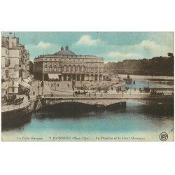 carte postale ancienne 64 BAYONNE. Pont Marengo et Théâtre n°2