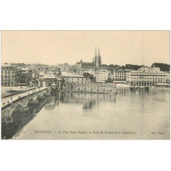 carte postale ancienne 64 BAYONNE. Pont Saint-Esprit et Porte de France