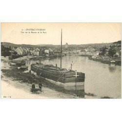 carte postale ancienne 02 CHATEAU-THIERRY. Port et Péniche sur la Marne