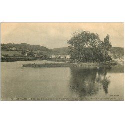 carte postale ancienne 64 BEHOBIE. Ile des Faisans ou de la Circonférence où fut signé le Traité des Pyrénées