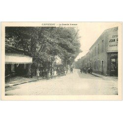 carte postale ancienne 11 CAPENDU. Epicerie sur la Grande Avenue