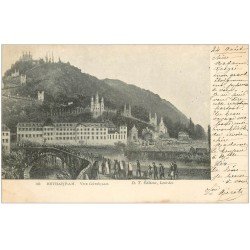 carte postale ancienne 64 BETHARRAM. Passage sur le Pont d'antan. 1903