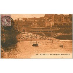 carte postale ancienne 64 BIARRITZ. Au Port-Vieux 1929