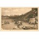 carte postale ancienne 64 BIARRITZ. Bains de soleil Plage des Basques