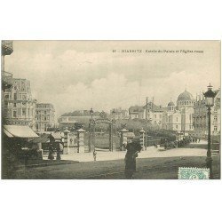 carte postale ancienne 64 BIARRITZ. Entrée du Palais et Eglise Russe 1906