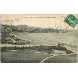 carte postale ancienne 64 BIARRITZ. Grande Plage. 1911