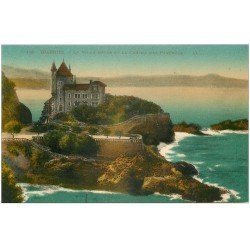 carte postale ancienne 64 BIARRITZ. La Villa Belza et Pyrénées