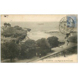 carte postale ancienne 64 BIARRITZ. Plage 1929
