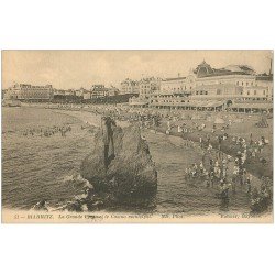 carte postale ancienne 64 BIARRITZ. Plage et Casino