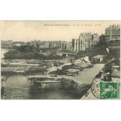 carte postale ancienne 64 BIARRITZ. Port des Pêcheurs 1914