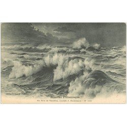 carte postale ancienne 64 BIARRITZ. Soir de Tempête d'après Paguenaud