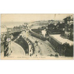 carte postale ancienne 64 BIARRITZ. Tramway de Bayonne Avenue Edouard VII