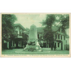 carte postale ancienne 64 CAMBO. Monument aux Morts Place de l'Eglise et Epicerie. Timbre 1.50 fr 1945