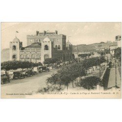 carte postale ancienne 64 HENDAYE. Casino Boulevard de la Promenade. Nombreuses voitures anciennes