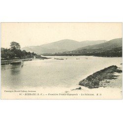 carte postale ancienne 64 HENDAYE. La Bidassoa Frontière Franco-espagnole