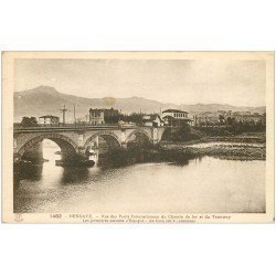 carte postale ancienne 64 HENDAYE. Pont Chemin de Fer et Tramway