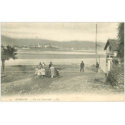 carte postale ancienne 64 HENDAYE. Vue sur Fontarabie animation 1906