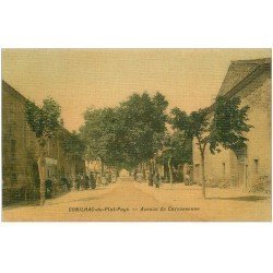 11 CONILHAC-DU-PLAT-PAYS. Avenue de Carcassonne 1909. Superbe carte toilée