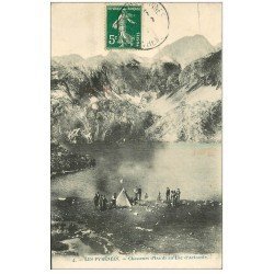 carte postale ancienne 64 LAC D'ARTOUSTE. Chasseurs d'Isards 1912