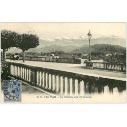 carte postale ancienne 64 PAU. Chaîne Pyrénées vers 1929