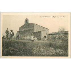 carte postale ancienne 11 CORBIERES. Eglise et Ancien Fort. Carte notice