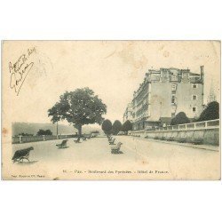 carte postale ancienne 64 PAU. Hôtel de France Boulevard des Pyrénées 1903