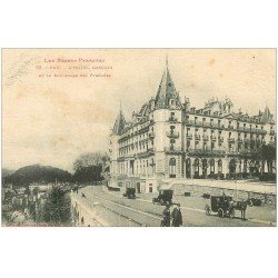 carte postale ancienne 64 PAU. Hôtel Gassion et Fiacres Boulevard des Pyrénées