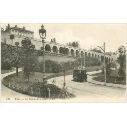 carte postale ancienne 64 PAU. La Montée de la Gare Tramway Byrrh