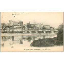 carte postale ancienne 64 PAU. Pont de Jurançon 1908