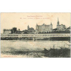 carte postale ancienne 64 PAU. Pont, Château et Hôtels