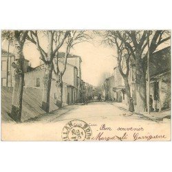 carte postale ancienne 11 CUXAC. Entrée du Village 1904 (défaut)...