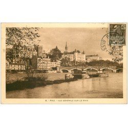 carte postale ancienne 64 PAU. Vue sur le Gave 1931