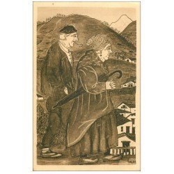 carte postale ancienne 64 PAYS BASQUE. En Promenade par Lam vers 1928