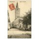 carte postale ancienne 11 CUXAC-D'AUDE. Eglise et Clocher 1910. Poste et Télégraphes. Carte Photo émaillographie