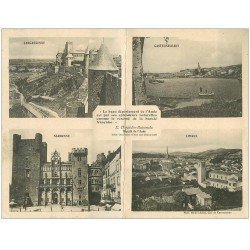 11 Départements de l'AUDE 1916. Carte double. Honneur aux Mutualistes. Narbonne, Limoux, Castelnaudary et Carcassonne