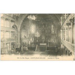 carte postale ancienne 64 SAINT-JEAN-DE-LUZ. Eglise intérieur
