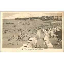 carte postale ancienne 64 SAINT-JEAN-DE-LUZ. La Plage 1931