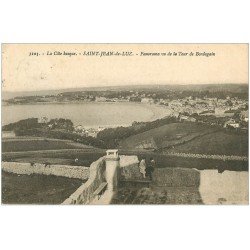 carte postale ancienne 64 SAINT-JEAN-DE-LUZ. Personnages Tour de Bordagain 1924