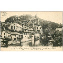 carte postale ancienne 64 SAINT-JEAN-PIED-DE-PORT. Maisons et Vieux Pont