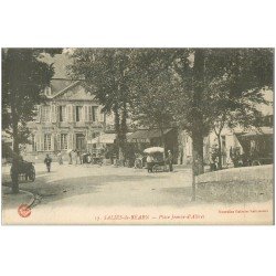 carte postale ancienne 64 SALIES-DE-BEARN. Café des Voyageurs Plac e Albret et Vendeur ambulant de glaces
