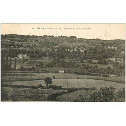 carte postale ancienne 64 SALIES-DE-BEARN. Salines Quartier de la Gare 1930