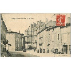 carte postale ancienne 11 FERRALS-DES-CORBIERES. La Place 1909